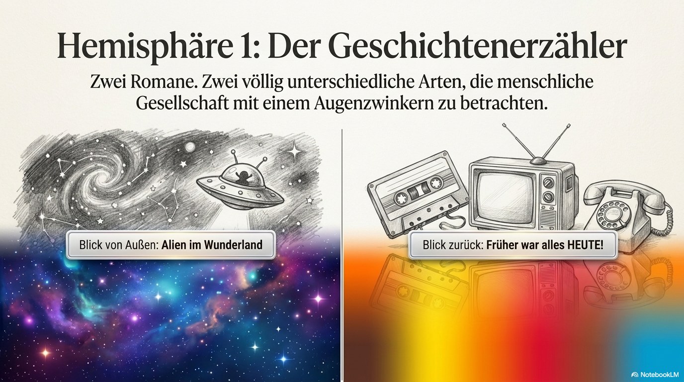 Hemisphäre 1: Der Geschichtenerzähler – Zwei Romane, zwei Perspektiven auf die Gesellschaft