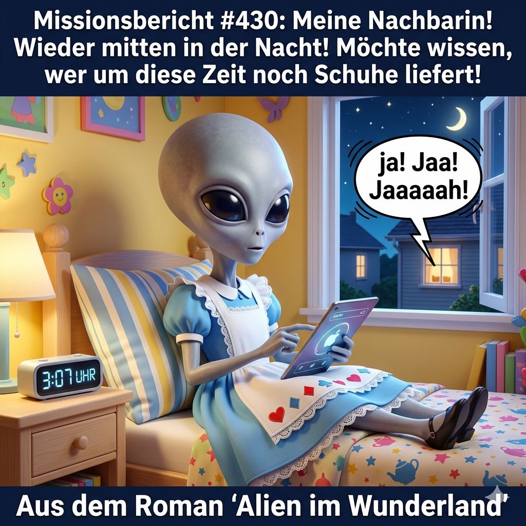 Kirk-Meme: Die Nachbarin und die naechtliche Schuhlieferung &mdash; Aus dem Roman Alien im Wunderland