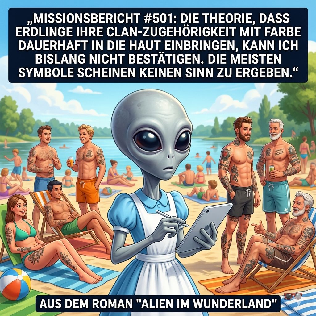 Kirk-Meme: Menschen bringen Clan-Symbole dauerhaft in die Haut ein — Aus dem Roman Alien im Wunderland