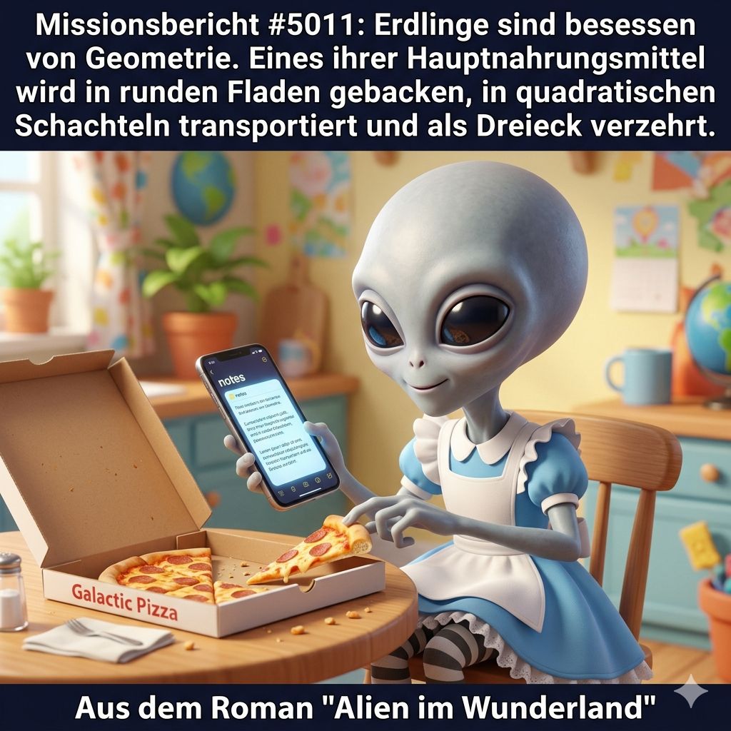 Kirk-Meme: Pizza-Geometrie – die runde Speisescheibe &mdash; Aus dem Roman Alien im Wunderland