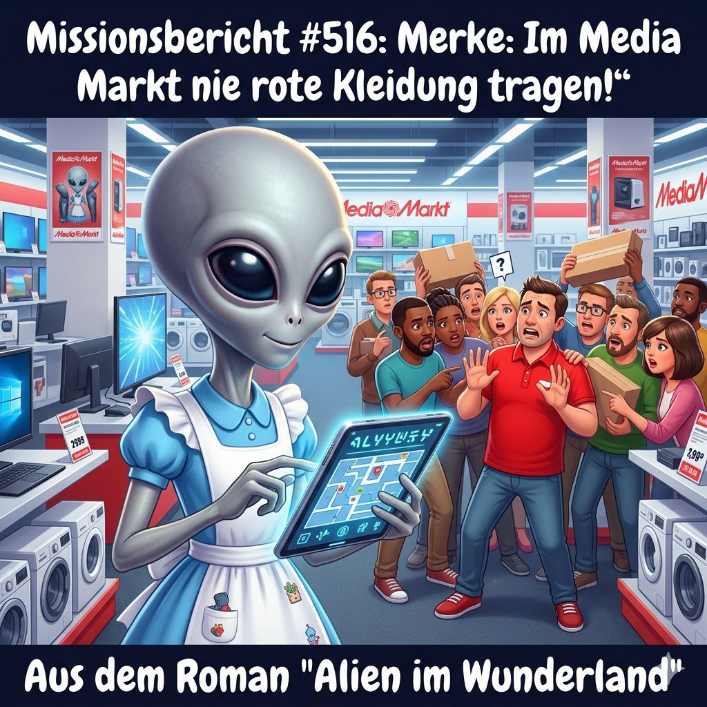 Kirk-Meme: Kirks Missionsbericht über den Konsumtempel der Erdlinge — Aus dem Roman Alien im Wunderland
