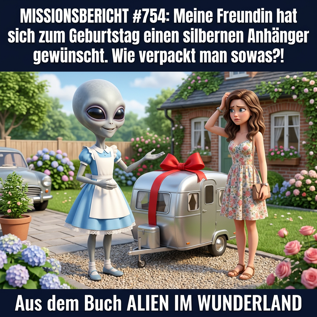 Kirk-Meme: Ein silberner Anhaenger als Geburtstagsgeschenk &mdash; Aus dem Roman Alien im Wunderland