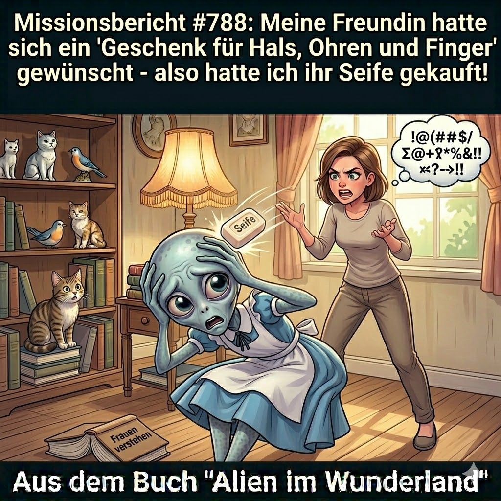 Kirk-Meme: Geschenk fuer Hals, Ohren und Finger — also Seife. Aus dem Roman Alien im Wunderland