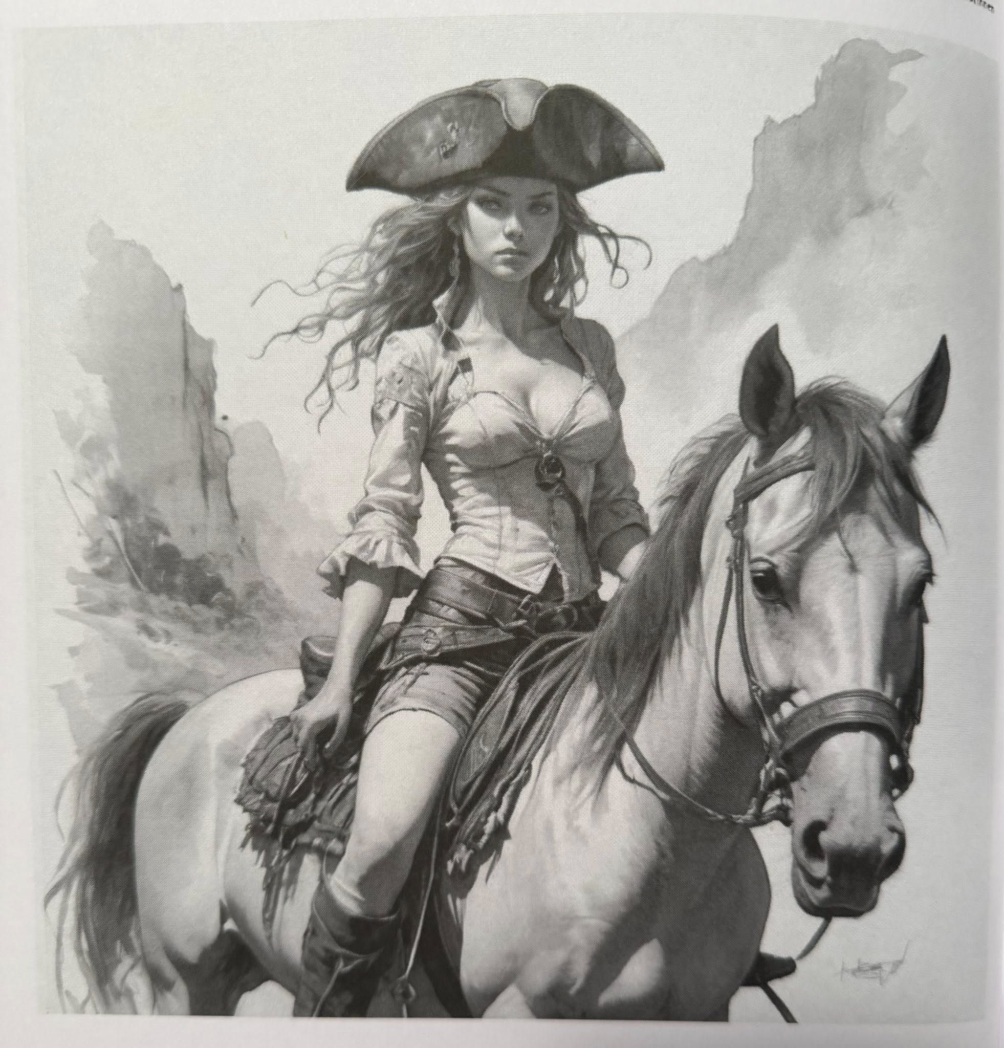 Vorlage: Piratin auf Pferd