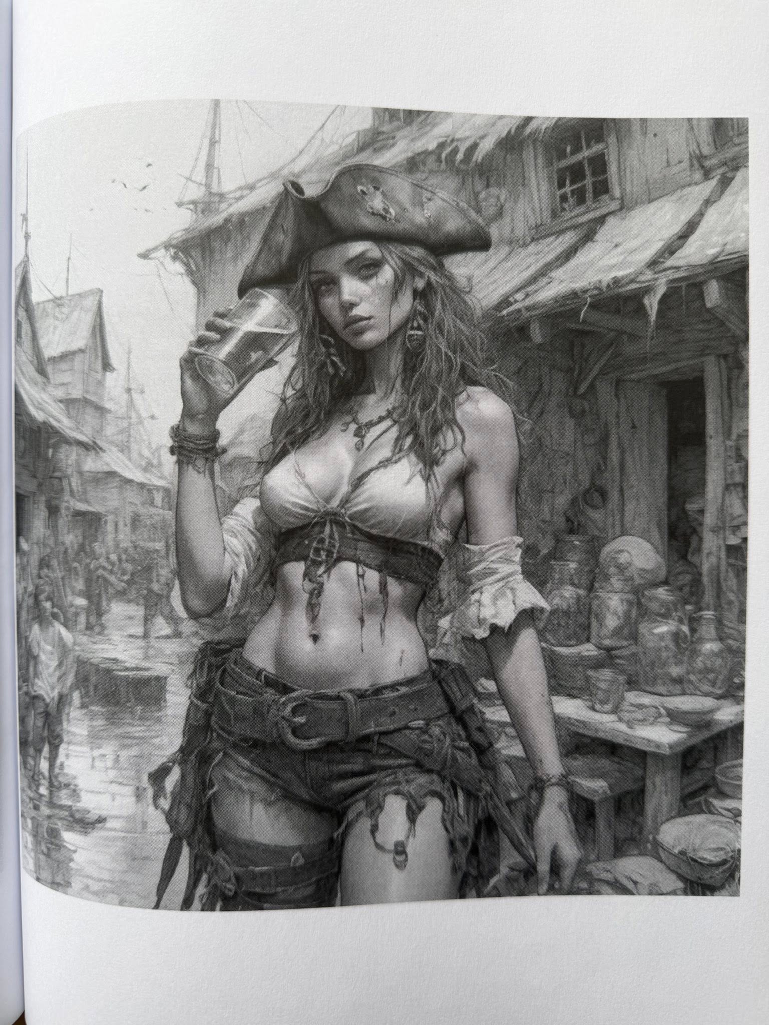 Vorlage: Piratin mit Drink